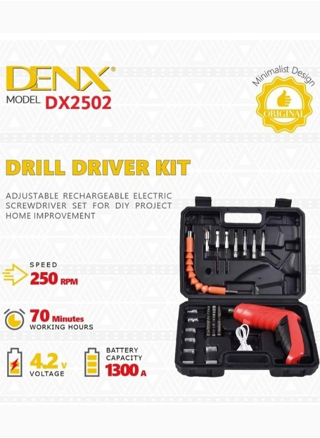 Denx - Dinex Smart Electronic Wireless Drill For Disassembly And Assembly, Equipped With All Sizes - Image 1