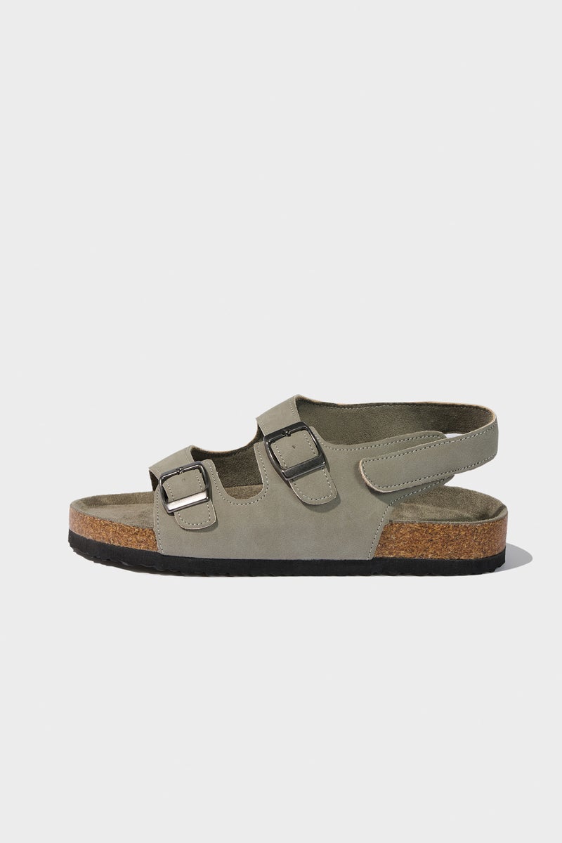 DeFacto Grey Boy Flat Sole Faux Leather Sandals Casual - Image 2