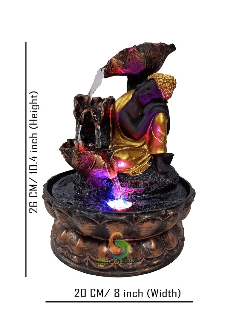 DECORION ™ Decorative Water Fountain for Home Décor, Office, Indoor & Outdoor, Garden, Puja Room, Vaastu, Reception, Spa, Gifting. (Sleeping Budhha, D - 045) - Image 5