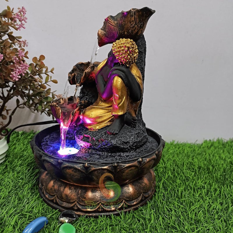 DECORION ™ Decorative Water Fountain for Home Décor, Office, Indoor & Outdoor, Garden, Puja Room, Vaastu, Reception, Spa, Gifting. (Sleeping Budhha, D - 045) - Image 2