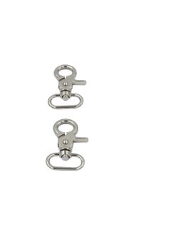 SHOPEE SHOPEE 2pcs Lobster Claw Clasps Swivel Lanyards Trigger Swivel Snap Hooks Strap for DIY Bags Art Crafts Jewelry Findings Keychain Key Rings Connector(1" Silver) 