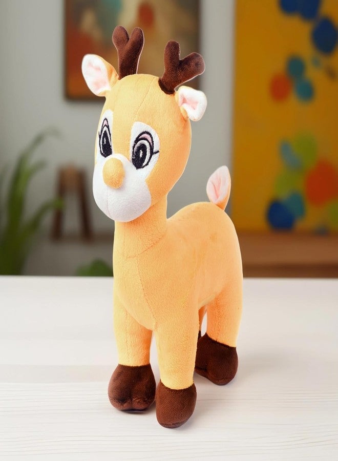 CHIRKUT CHIIRKUT Cute Deer Soft Toy for Kids - Yellow Plush Animal Toy | Ultra Soft & Huggable Stuffed Deer Toy for Boys & Girls, Nursery Décor, Baby Toy (30 cm) - Image 1
