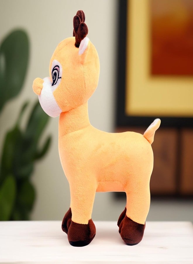 CHIRKUT CHIIRKUT Cute Deer Soft Toy for Kids - Yellow Plush Animal Toy | Ultra Soft & Huggable Stuffed Deer Toy for Boys & Girls, Nursery Décor, Baby Toy (30 cm) - Image 3