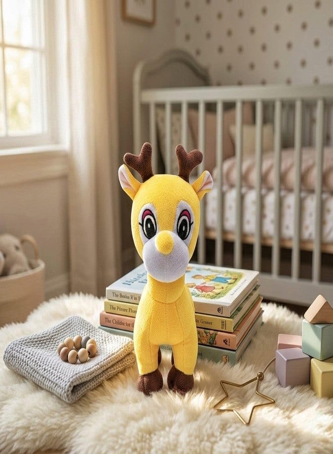CHIRKUT CHIIRKUT Cute Deer Soft Toy for Kids - Yellow Plush Animal Toy | Ultra Soft & Huggable Stuffed Deer Toy for Boys & Girls, Nursery Décor, Baby Toy (30 cm) - Image 5