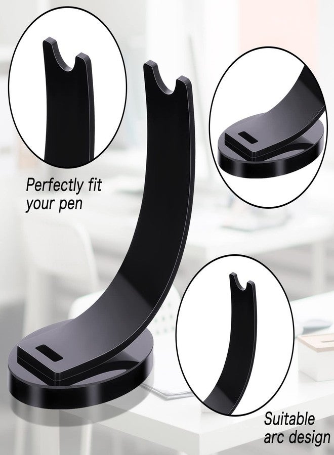 Maitys 2 Pieces Acrylic Electronic Pen Holder Pen Display Stand Pencil Display Holder Fountain Pen Ballpoint Pen Display Rack for Home School Office or Store Use (Black) - Image 3