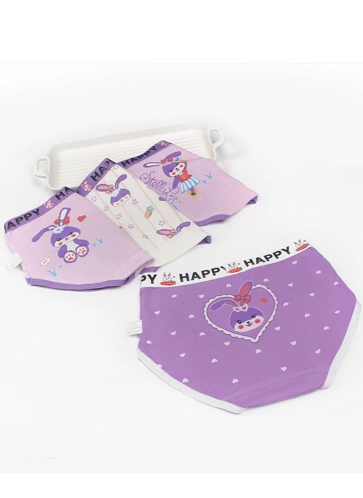 Generic 4 Packs Children's Cartoon Cute Three-piece Underwear Girls Size L-120 (Recommended 28-37 catties)  - Image 2