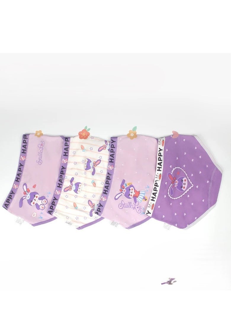 Generic 4 Packs Children's Cartoon Cute Three-piece Underwear Girls Size L-120 (Recommended 28-37 catties)  - Image 1