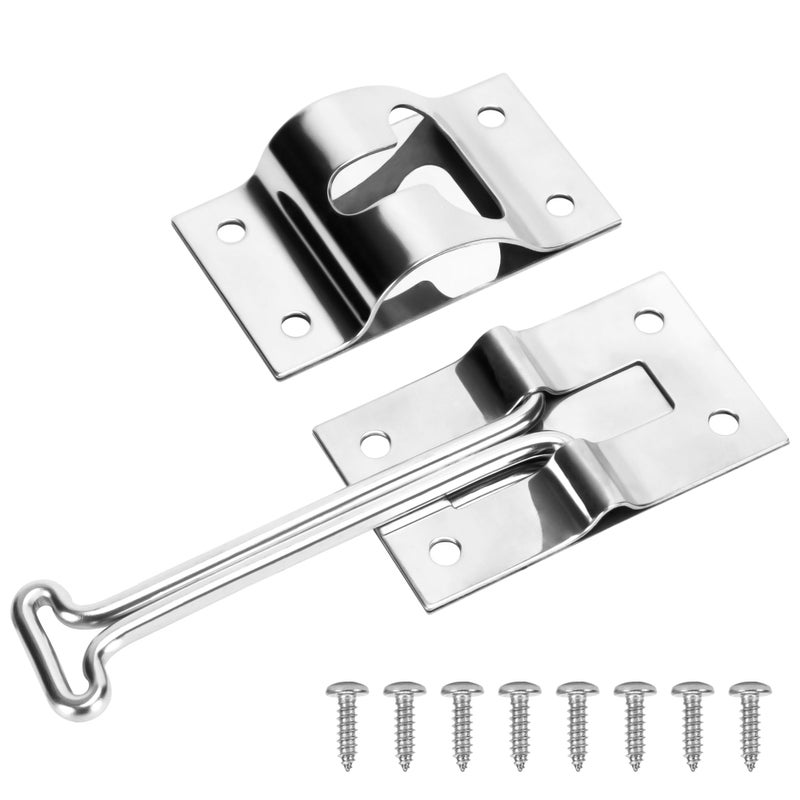Lonffery Rv Door Latch, RV Door Holder, 304 Stainless Steel Trailer Latch, 4 inches - Image 1