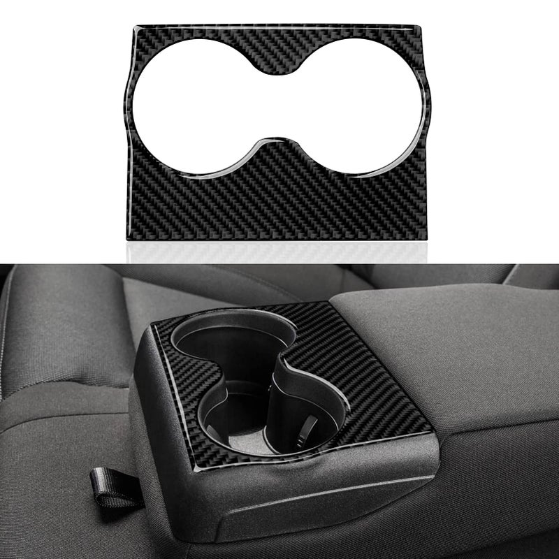 BRMYL Car Rear Seat Cup Holder Cover Decals for 20112023 Dodge ChargerChrysler 300 Accessories Carbon Fiber Interior Stickers
