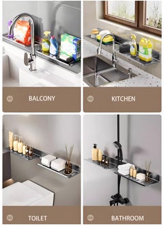 XiuWoo No Drilling Floating Shelf Above Sink with U-Shaped Groove – Wall Mount Bathroom Storage Rack, No Drilling Bathroom Shelf  - Image 5