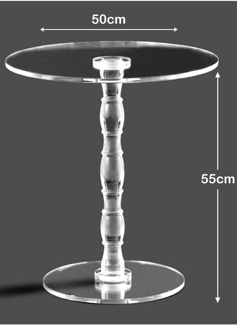 Generic - Acrylic side table, small round coffee table 50*50*55 CM - Image 1