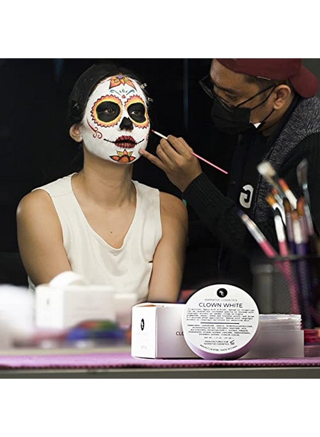Narrative Cosmetics Clown White Cream Makeup Quick Drying Professional Face Paint For The Stage Film Halloween And Cosplay 1.9 Oz. - Image 4