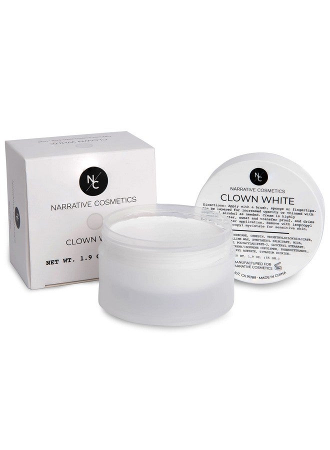 Narrative Cosmetics Clown White Cream Makeup Quick Drying Professional Face Paint For The Stage Film Halloween And Cosplay 1.9 Oz. - Image 5