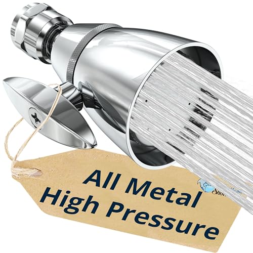 HammerHead Showers® Solid Metal 2 Inch High Pressure Shower Heads - CHROME – 2.5 GPM Shower Heads High Pressure - High Flow Shower Head with ADJUSTABLE SPRAY PATTERN - Fixed Shower Head - Image 1