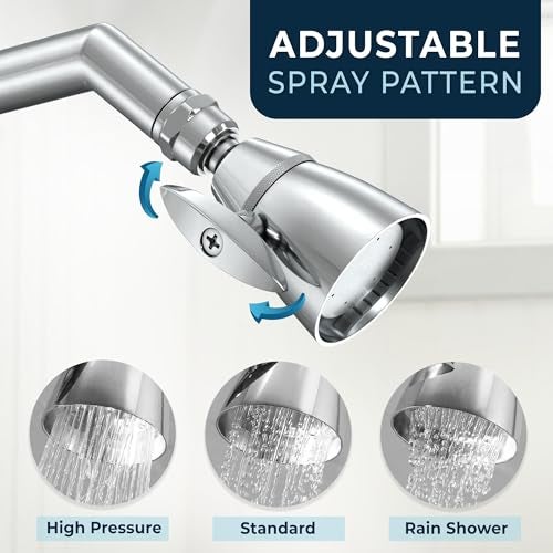 HammerHead Showers® Solid Metal 2 Inch High Pressure Shower Heads - CHROME – 2.5 GPM Shower Heads High Pressure - High Flow Shower Head with ADJUSTABLE SPRAY PATTERN - Fixed Shower Head - Image 4