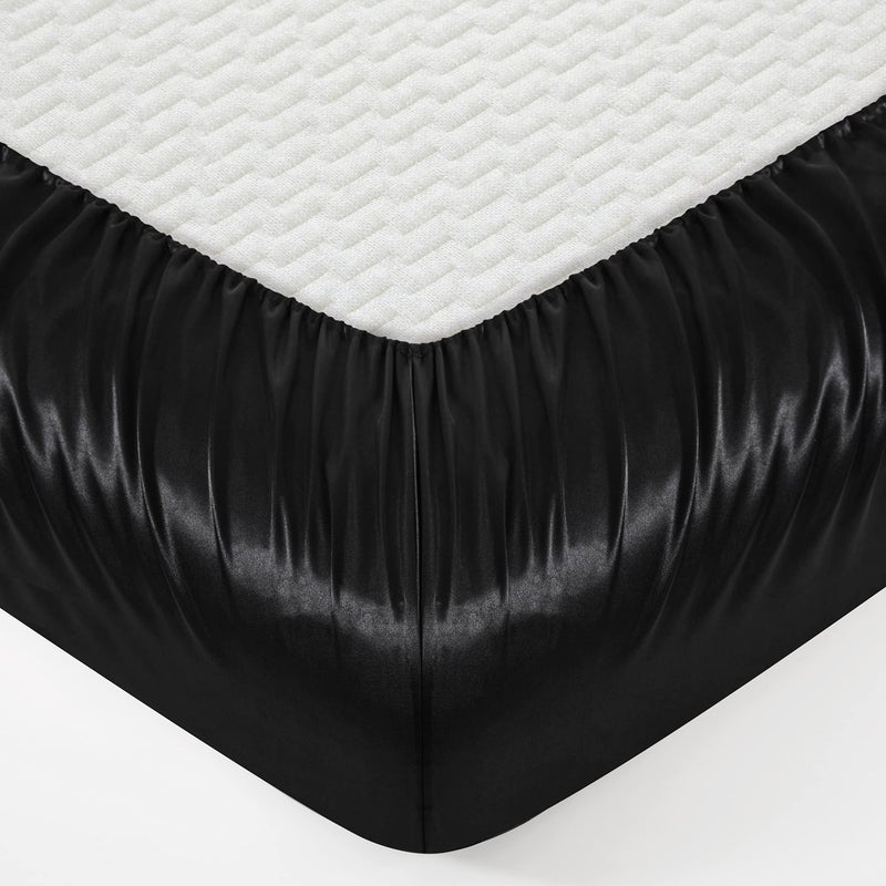 counfeisly Queen size satin satin mitudy spore silky and treatble super the spocket mitured sheet legh legh - Image 4