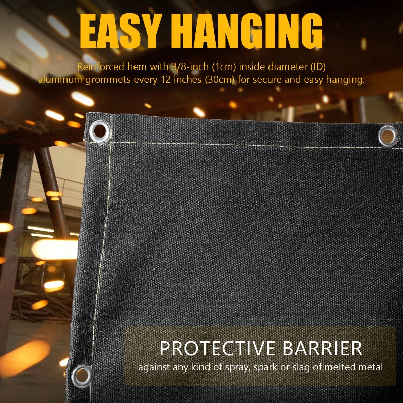 MULMART Welding Blanket 6X6FT, 972GSM, Black, Heavy Duty Welding Blanket, Fireproof Welding Blanket, 1/3”(8mm) Thickness, Large Welding Fireproof Thermal Resistant - Image 5