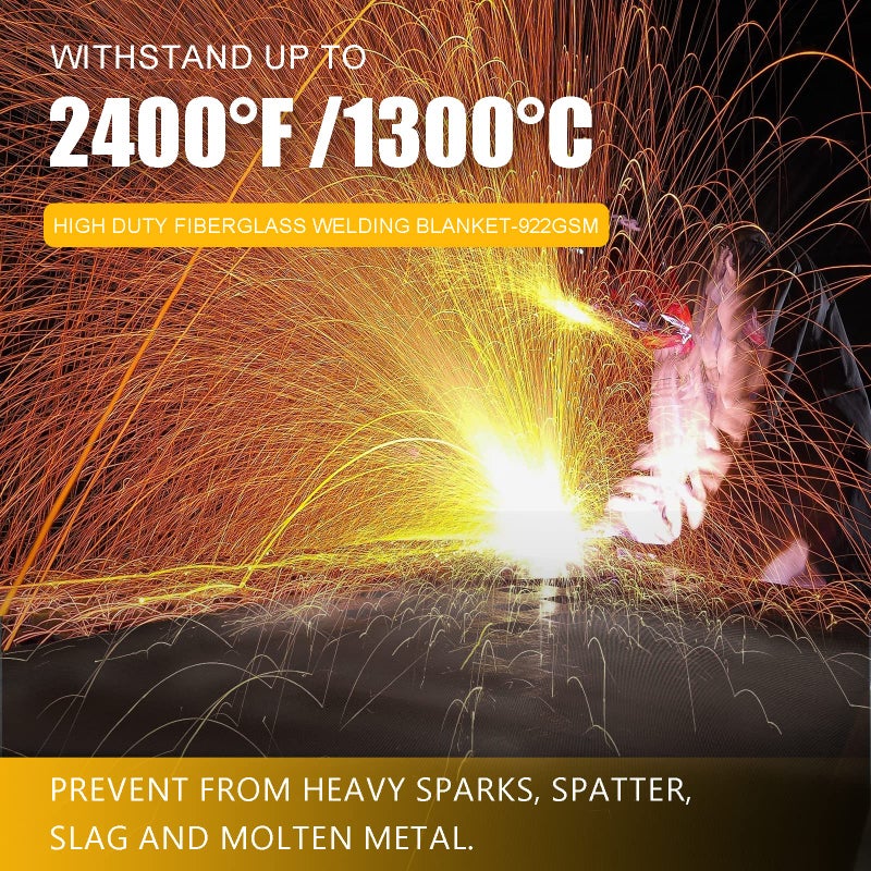 MULMART Welding Blanket 6X6FT, 972GSM, Black, Heavy Duty Welding Blanket, Fireproof Welding Blanket, 1/3”(8mm) Thickness, Large Welding Fireproof Thermal Resistant - Image 4