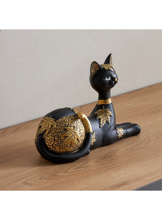 Home Box Marcel Polyresin Sitting Cat with Detailing 25 x 9 x 16 cm - Image 2
