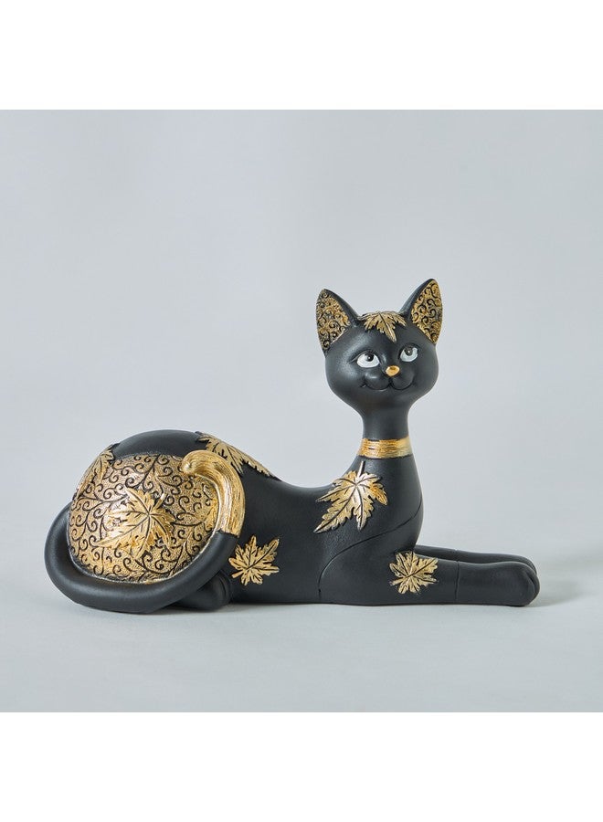 Home Box Marcel Polyresin Sitting Cat with Detailing 25 x 9 x 16 cm - Image 5