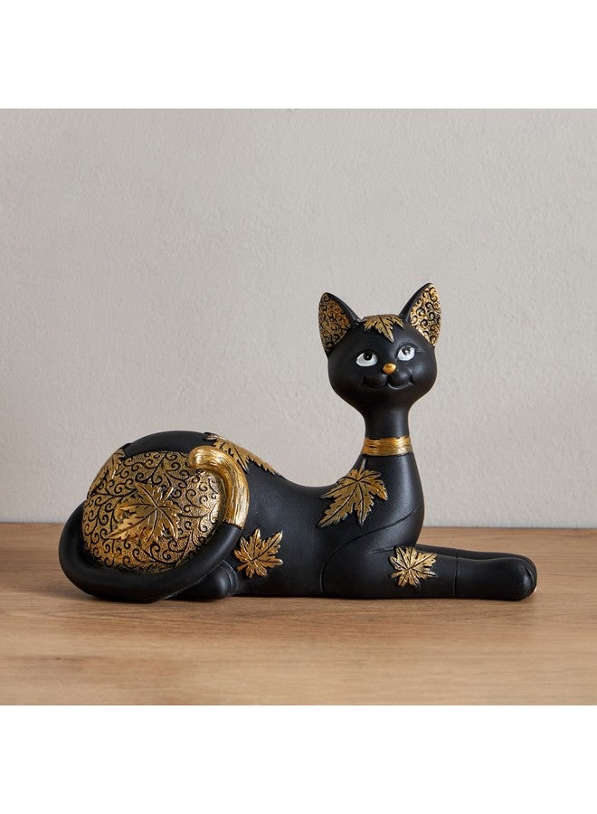 Home Box Marcel Polyresin Sitting Cat with Detailing 25 x 9 x 16 cm - Image 1