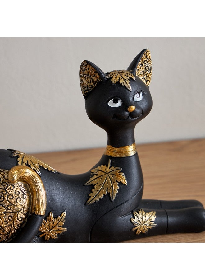 Home Box Marcel Polyresin Sitting Cat with Detailing 25 x 9 x 16 cm - Image 3