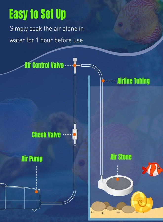 Pawfly Air Stone for Aquarium, 2" Fish Tank Bubbler, Fish Tank Air Stone, Aquarium Bubbler for Air Pump, Oxygen Bubble Diffuser for Bucket, Small Pond & Hydroponics, White - Image 3
