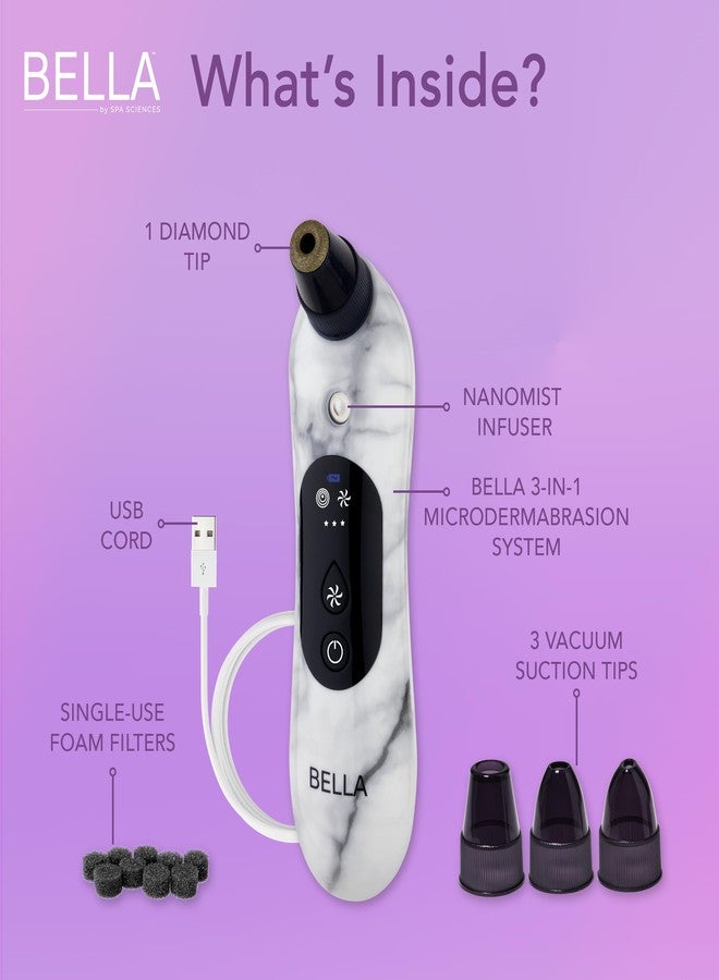 Spa Sciences - BELLA Microderm Pore Extractor & Nano Mister - 3-in-1 - Exfoliation & Pore Purification - Hydrating, Refreshing, Soothing - for All Skin Types - USB Charging - Image 5