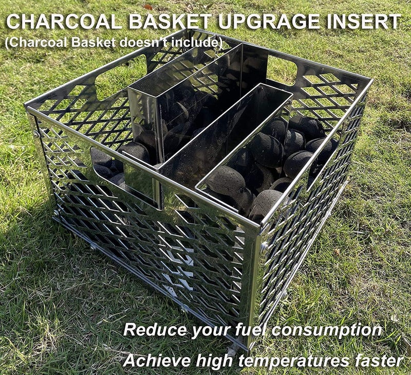 BBQ-PLUS Minion Method for Oklahoma Joe Charcoal Firebox Basket, Maze Bars for Most Charcoal Ash Basket, Stainless Steel, 8 x 5.5 x 7.5 inches - Image 5