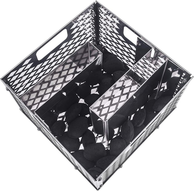 BBQ-PLUS Minion Method for Oklahoma Joe Charcoal Firebox Basket, Maze Bars for Most Charcoal Ash Basket, Stainless Steel, 8 x 5.5 x 7.5 inches - Image 3