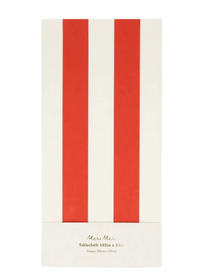 Meri Meri Red Striped Tablecloth