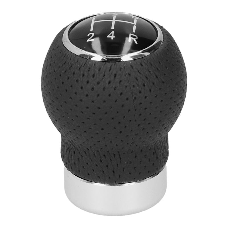 Universal 5 Speed Gear Shifter - Genuine Leather Aluminium Alloy Shift Knob with Mounting Hardware for Manual Vehicle - Image 4