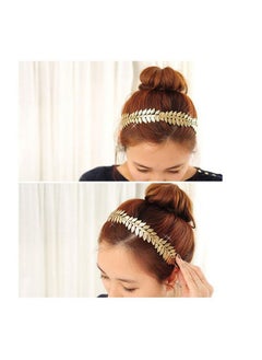Fodattm Women Lady Greek Roman Laurel Leaf Hair Hoop Headband Bridal Hair Crown Headdress Metal Leaf Branch French Hair Bands Hair Accessories (Gold A)  - Image 3