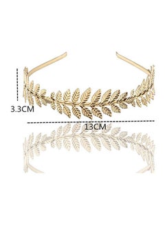 Fodattm Women Lady Greek Roman Laurel Leaf Hair Hoop Headband Bridal Hair Crown Headdress Metal Leaf Branch French Hair Bands Hair Accessories (Gold A)  - Image 4