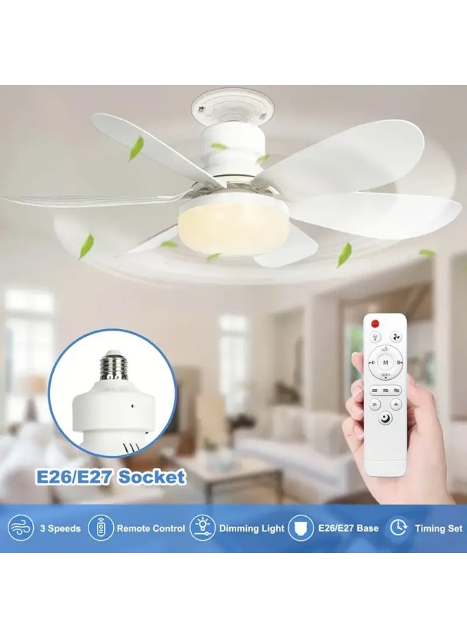 Remote Control Smart Ceiling Fan with LED Light – Quiet Motor, Adjustable Speeds & Brightness, Energy-Efficient Modern Ceiling Fan - Image 1