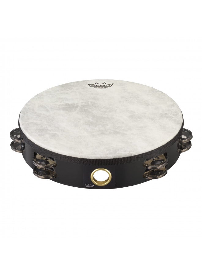 Remo TA-5210-70 Fiberskyn Tambourine - Quadura Black, 10" - Image 1