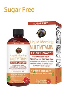 شوجر فري سائل النمو متعدد الفيتامين Lustriva® للنساء | Biotin 10000mcg | فيتامين د ، ب | تم اختباره سريريًا للشعر الأكثر سمكًا والتجاعيد والخطوط الدقيقة والعناية بالبشرة | الأعمار 18 | 15.22 فلوريدا أوقية  - Image 1