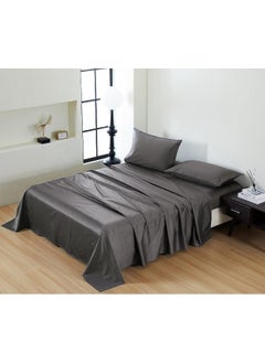 100% Cotton 80X80S/400Tc Luxury Bed Sheet Set With 1 Flat Sheet, 1 Fitted Sheet, 2 Pillowcases (Dark Grey, Super King 4Pieces) - pzsku/Z3CFE32F0F304CD3460CFZ/45/_/1726727246/33469cf1-7440-4698-ac76-d871fd52c500