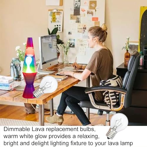 PaeorRorL Lava Lamp Bulbs 25 Watt S11 E17 Base The Original Replacement Light Bulbs for 14.5" Lava Lamps and Glitter Lamps,120 Volt Motion Lava Lamp Light Bulb,Dimmable,2700K Warm White,6 Pack - Image 2