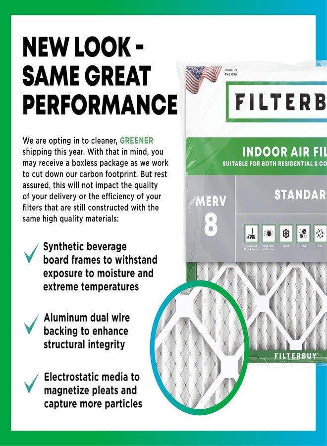 Filterbuy 10x30x1 Air Filter MERV 8 Dust Defense (3-Pack), Pleated HVAC AC Furnace Air Filters Replacement (Actual Size: 9.75 x 29.75 x 0.75 Inches) - Image 3