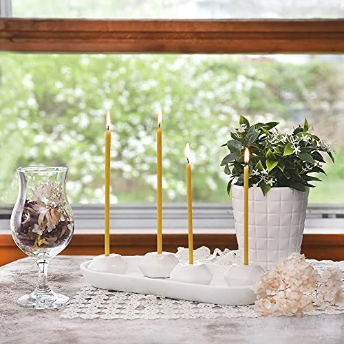 Votprof Set of 2 Small White Ceramic Candleholders for Votprof Slim Taper Candles, Durable, Modern Design - Image 2