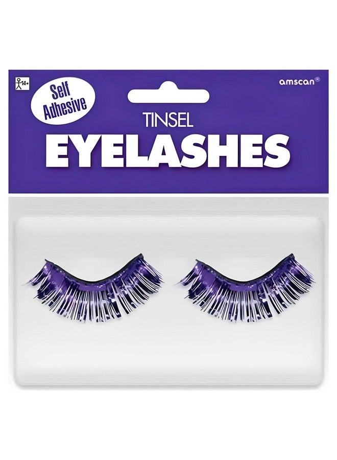 Amscan Purple Tinsel Eyelashes1 Pair (12 X 1)Lightweight & Easy To Apply Selfadhesive Lashesperfect Costume Accessory - Image 2