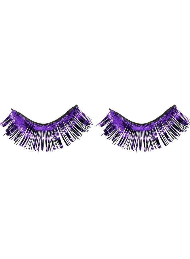 Amscan Purple Tinsel Eyelashes1 Pair (12 X 1)Lightweight & Easy To Apply Selfadhesive Lashesperfect Costume Accessory - Image 1