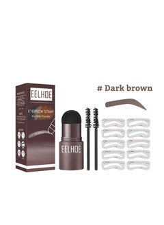EELHOE One Step Eyebrow Stamp Shaping Kit Professional Eyebrow Powder Stamp Makeup with 10 Reusable Eyebrow Stencils 2 Eyebrow Pen Brushes Long-Lasting Buildable Eyebrow Makeup  - Image 1