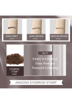 EELHOE One Step Eyebrow Stamp Shaping Kit Professional Eyebrow Powder Stamp Makeup with 10 Reusable Eyebrow Stencils 2 Eyebrow Pen Brushes Long-Lasting Buildable Eyebrow Makeup  - Image 3