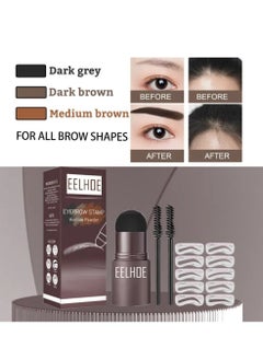 EELHOE One Step Eyebrow Stamp Shaping Kit Professional Eyebrow Powder Stamp Makeup with 10 Reusable Eyebrow Stencils 2 Eyebrow Pen Brushes Long-Lasting Buildable Eyebrow Makeup  - Image 5