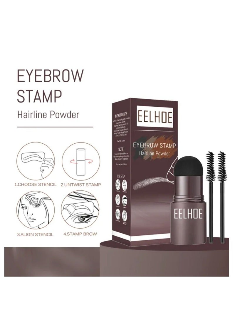 EELHOE - One Step Eyebrow Stamp Shaping Kit Professional Eyebrow Powder Stamp Makeup with 10 Reusable Eyebrow Stencils 2 Eyebrow Pen Brushes Long-Lasting Buildable Eyebrow Makeup - Image 1