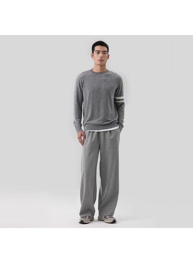 Markless Men's Casual Pants Autumn Winter Versatile Loose Comfortable Wide-leg Straight Trousers 4873 Gray M - Image 2