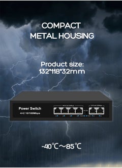 EXPGlobal Surveillance switch 4+2.4 PoE ports 100 Mbps, 2 up Link ports 100 Mbps, 65W, AI function Extend up to 250m, 4kv lightning protection, power over Ethernet,52V 1.25 A  - Image 3