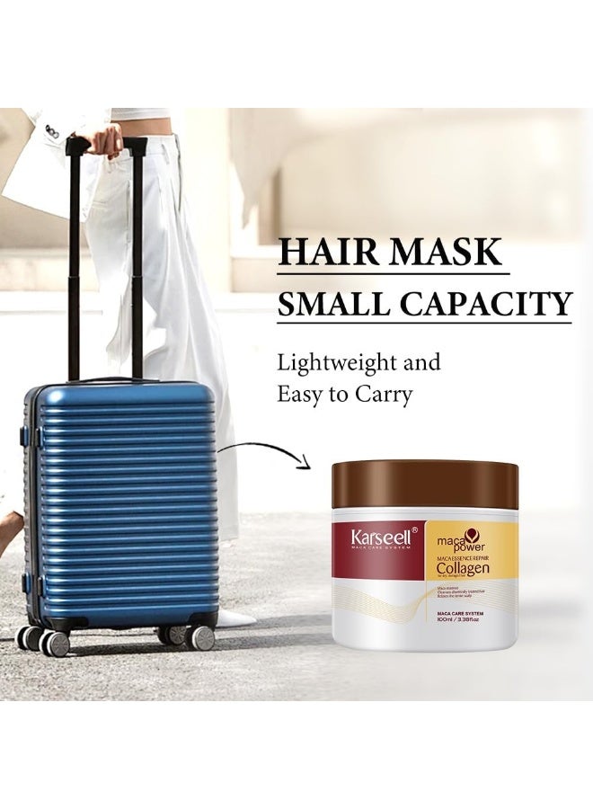 Karseell 3.38floz 100ml Collagen Hair Treatment Deep Repair Conditioning Argan Oil Collagen Hair Mask Essence for Dry Damaged Hair All Hair Types - Image 5